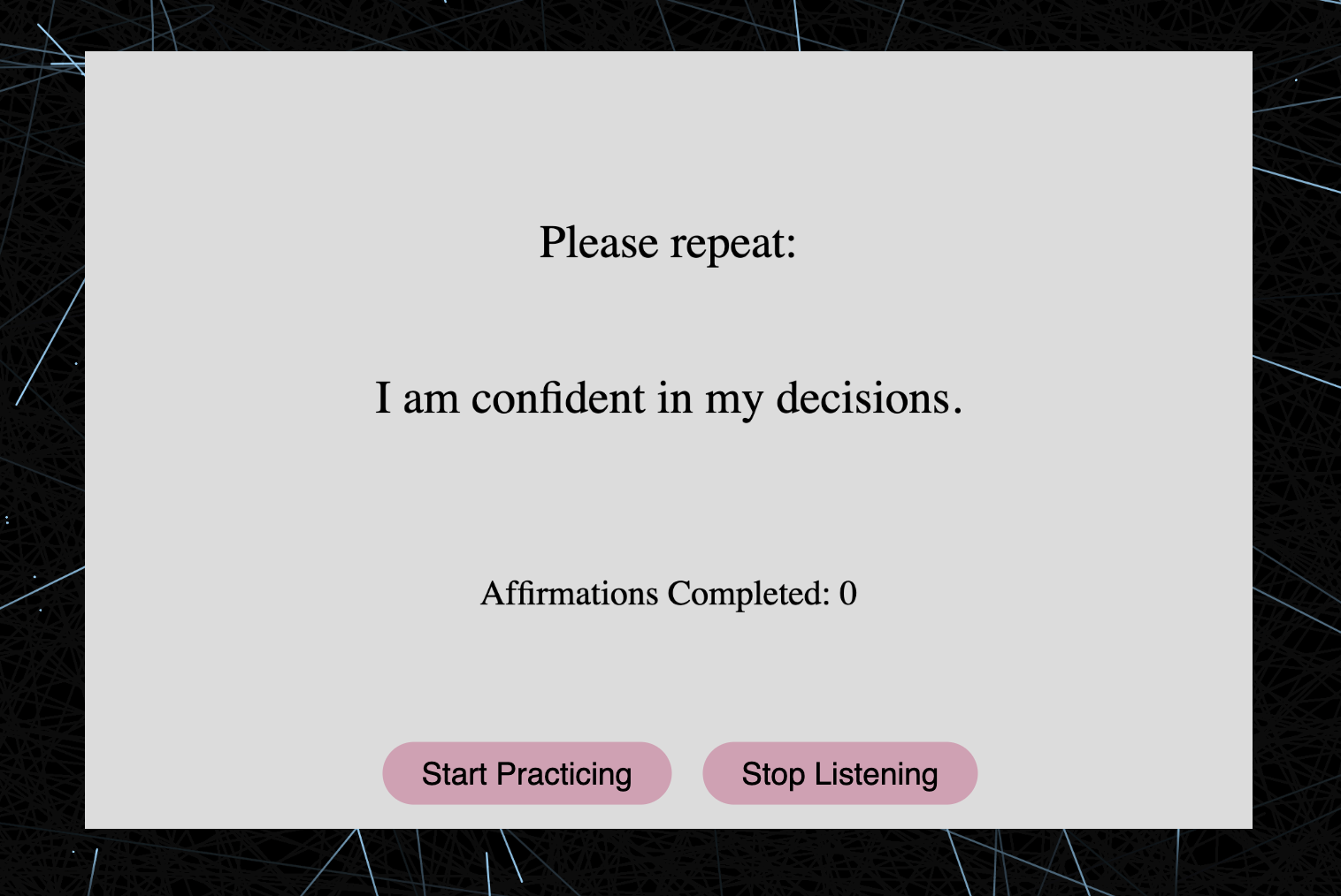 affirmation screenshot